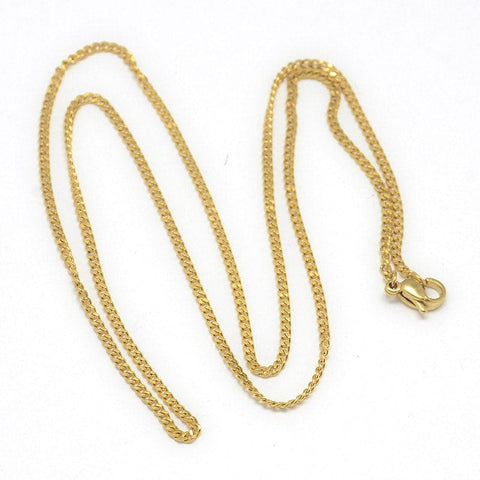 BeadsBalzar Beads & Crafts (SS4584) 304 STAINLESS STEEL NECKLACE CHAIN GOLDEN 50,5 CM