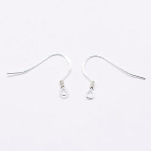 BeadsBalzar Beads & Crafts (SS5256) 925 Sterling Silver Earring Hooks, Silver 18MM (2 PAIRS)