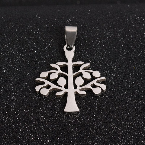BeadsBalzar Beads & Crafts (ST5822) Tree of Life 304 Stainless Steel Pendants, about 26mm wide