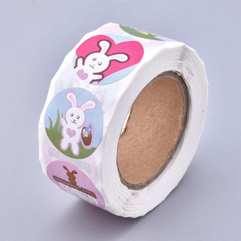 BeadsBalzar Beads & Crafts (ST8531-D07) Easter Stickers, Adhesive Labels Roll Stickers, about 25mm  (+-500 STICKERS)