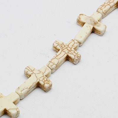BeadsBalzar Beads & Crafts Synthetic Cross Beige (CR4159)
