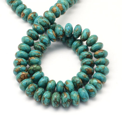 BeadsBalzar Beads & Crafts (TB4727) Dyed Synthetic Turquoise Abacus Bead Strands, MediumTurquoise