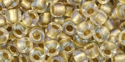 BeadsBalzar Beads & Crafts (TR-06-262) TOHO - Round 6/0 : Inside-Color Crystal/Gold-Lined (25 GMS)