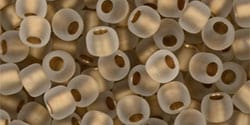 BeadsBalzar Beads & Crafts (TR-06-989F-250G) TOHO - Round 6/0 : Gold-Lined Frosted Crystal (250 GMS)
