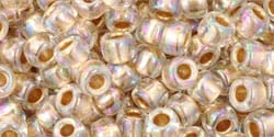 BeadsBalzar Beads & Crafts (TR-06-994-250G) TOHO - Round 6/0 : Gold-Lined Rainbow Crystal (250 GMS)