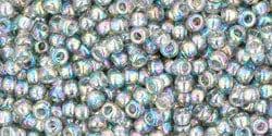 BeadsBalzar Beads & Crafts (TR-11-176) TOHO - Round 11/0 : Transparent-Rainbow Black Diamond (25 GMS)