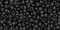 BeadsBalzar Beads & Crafts (TR-11-49F) TOHO - Round 11/0 : Opaque-Frosted Jet (25 GMS)
