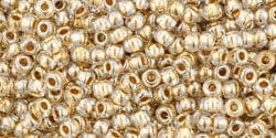 BeadsBalzar Beads & Crafts (TR-11-989) TOHO - Round 11/0 : Gold-Lined Crystal (25 GMS)
