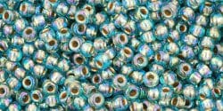 BeadsBalzar Beads & Crafts (TR-11-995)TOHO - Round 11/0 : Gold-Lined Rainbow Aqua (25 GMS)