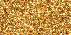 BeadsBalzar Beads & Crafts (TR-15-701) TOHO - Round 15/0 : 24K Gold-Lined Crystal (2.5" TUBE)