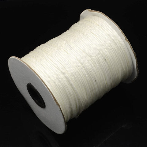 BeadsBalzar Beads & Crafts (WC5230B) Korean Wax Polyester Cords, WHITE Size: about 2mm thick (100 YARDS)