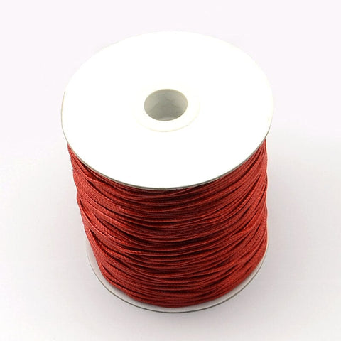 BeadsBalzar Beads & Crafts (WC5230E) Korean Wax Polyester Cords, FIREBRICK Size: about 2mm (100 YARDS)
