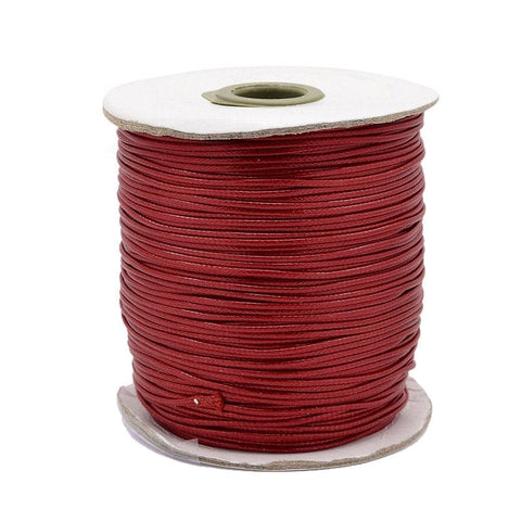 BeadsBalzar Beads & Crafts (WC5811G) Waxed Polyester Cord, Bead Cord, FireBrick Size: about 0.5mm in diameter