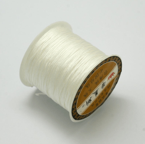 BeadsBalzar Beads & Crafts WHITE (NC156-1) (NC156-X) Nylon Thread Cord, about 0.8-1mm (35m/roll).