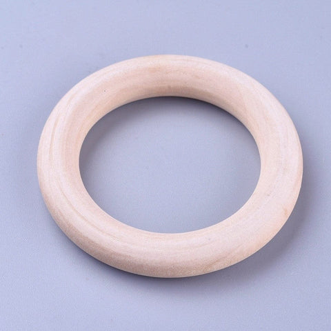 BeadsBalzar Beads & Crafts (WR8510-X) Unfinished Wood Linking Rings, Macrame Wooden Rings, Annular, Khaki (5 PCS)