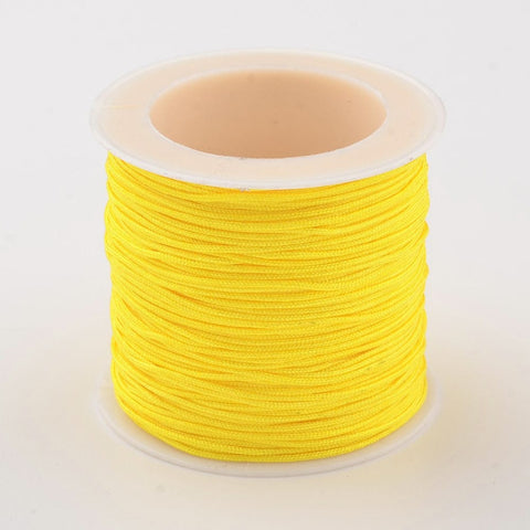 BeadsBalzar Beads & Crafts YELLOW (NC156-118) (NC156-X) Nylon Thread Cord, about 0.8-1mm (35m/roll).
