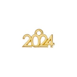 BeadsBalzar Beads & Crafts 24KT.GOLD PLATED (GQ2024-B-G) (GQ2024-B-X) Alloy Motif 2024 pendant 15x9mm (4 PCS)