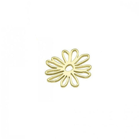 BeadsBalzar Beads & Crafts 3 MICRON GOLD PLATED Silver 925 11x12mm hollow Flower pendant