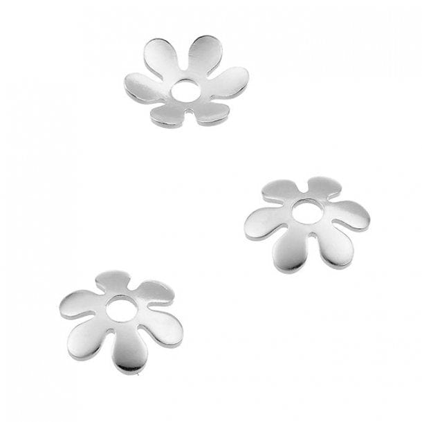 BeadsBalzar Beads & Crafts (925-C133-S) SILVER 925 9MM FLOWER BEAD CAPS (3 PCS)