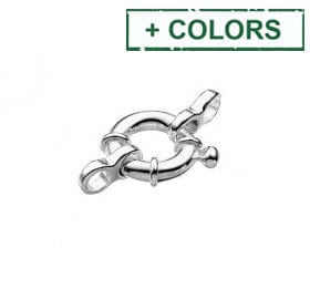 BeadsBalzar Beads & Crafts (925-C147-X) SILVER 925 11MM SPRING RING CLASPS WITH 2 CLOSED RINGS (1 PC)