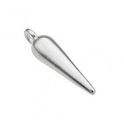 BeadsBalzar Beads & Crafts (925-D154-RP) SILVER 925 15X3,6MM POINTED SHAPE CHARMS WITH RING (1 PC)