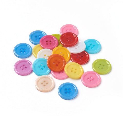 BeadsBalzar Beads & Crafts (AB9200-M) Acrylic Sewing Buttons, Mixed Color, 20x2.5mm (40 PCS)