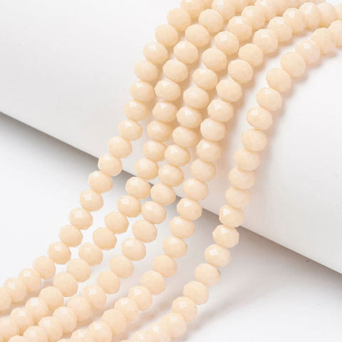 BeadsBalzar Beads & Crafts ANTIQUE WHITE (BE8699-D05) (BE8699-X) Glass Beads Strands, Faceted, Rondelle, 6x5mm (1 STR)