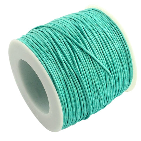 BeadsBalzar Beads & Crafts AQUAMARINE (CW7909-251) (CW7909-X) Waxed Cotton Thread , Macrame 1mm (+/- 100 YARDS/90 MTRS)