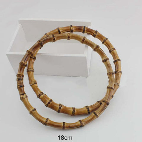BeadsBalzar Beads & Crafts (BA8797) Bamboo Bag Handle, Ring-shaped, Tan18cm diameter (2 PCS)