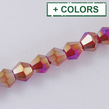 BeadsBalzar Beads & Crafts (BB6407-X) Glass Beads Faceted, Bicone, 3x3~3.5mm (1 STR)