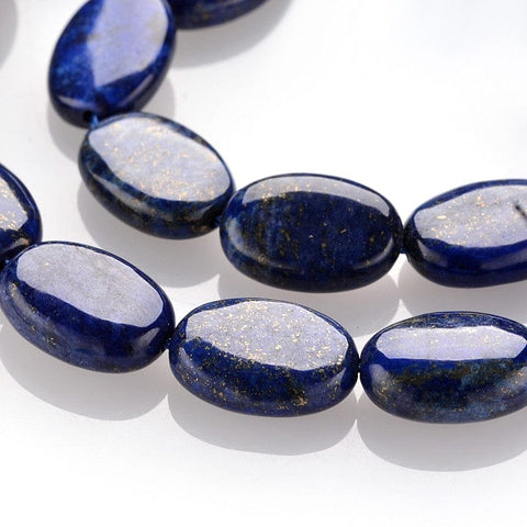 BeadsBalzar Beads & Crafts (BG8880-C) Natural Lapis Lazuli, Flat Oval, Dyed, 18x13x6mm (4 PCS)
