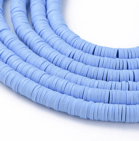 BeadsBalzar Beads & Crafts CORN BLUE (HE6578-32) (HE6578-X) Handmade Polymer Clay Beads, Disc Heishi Beads 6mm (1 STR)