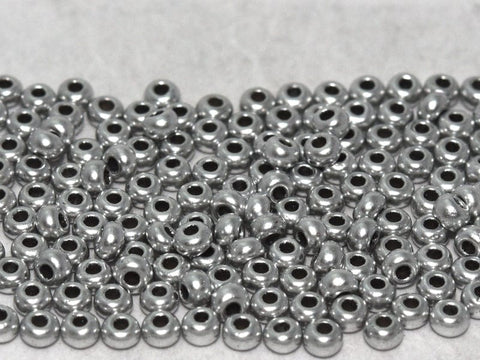 BeadsBalzar Beads & Crafts (CSB8-01700) CZECH SEED BEADS 8/0 ALUMINIUM SILVER  (250 GMS)
