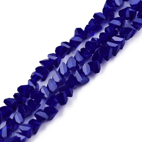BeadsBalzar Beads & Crafts DARK BLUE (BE8967-A01) (BE8967-X) Opaque Solid Color Glass Beads, Faceted Triangle, 3x2x2mm (1 STR)
