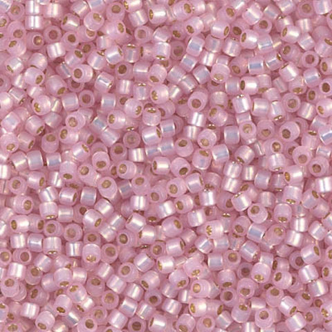 BeadsBalzar Beads & Crafts (DBM0624-50G) MIYUKI DELICA 10/0 SILVER LINED LT. PINK ALABASTER DYED (50 GMS)