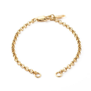BeadsBalzar Beads & Crafts GOLDEN (SB8830-03) (SB8830-01) 304 Stainless Steel Rolo Chain Bracelet (1 PC)