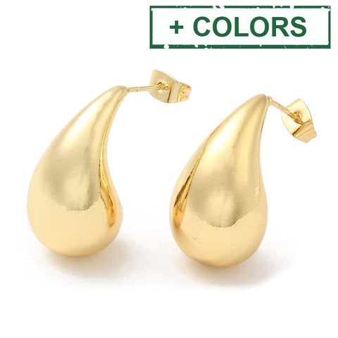 BeadsBalzar Beads & Crafts (GQE9196-X) Brass Twist Teardrop Stud Earring, 26.5x14mm (1 PAIR)