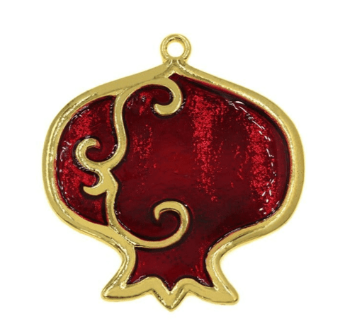 BeadsBalzar Beads & Crafts (GTP8956-R) New Years Lucky Charm Pomegranate with Red Enamel 53x48mm (1 PC)