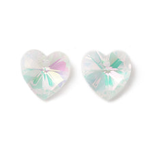 Load image into Gallery viewer, BeadsBalzar Beads &amp; Crafts (HE8886-B12) Faceted Glass Charms, Heart, Back Plated, 14x14x7.5mm (10 PCS)
