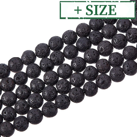 BeadsBalzar Beads & Crafts (LB8850-X) Synthetic Lava Rock Beads Strands, Dyed, Round, Black (1 STR)