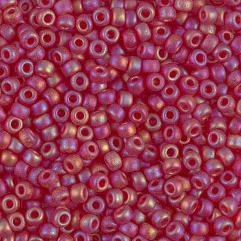 BeadsBalzar Beads & Crafts (MSB8-0141FR) MIYUKI SEED BEADS 8/0 MATTED TRANSP RED AB (250 GMS)