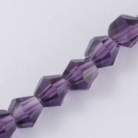 BeadsBalzar Beads & Crafts PURPLE (BE3016-03) (BE3016-X) Bicone Beads, 6mm Faceted Bicone (1 STR)