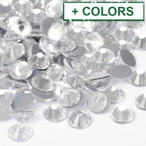 BeadsBalzar Beads & Crafts (RH9192-X) Glass Hotfix Rhinestone, Flat Back & Faceted, Half Round, Crystal 6.3~6.5mm (100 PCS)