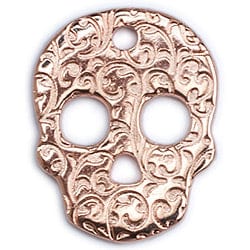 BeadsBalzar Beads & Crafts ROSE GOLD (GQS7538A) (GQS7537X-3PC) Alloy Floral skull 26x33mm (3 PC)