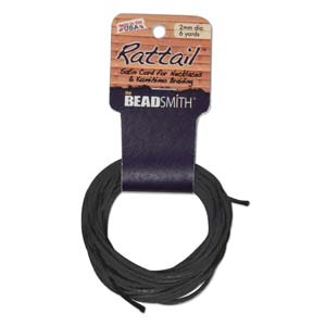 BeadsBalzar Beads & Crafts (RT2MM-X) RATTAIL 1MM CARD USA MADE (6 YARDS)