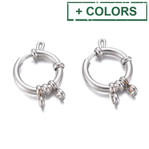BeadsBalzar Beads & Crafts (SC8970-X) 304 Stainless Steel Spring Ring Clasps, Ring, 16mm (2 PCS)