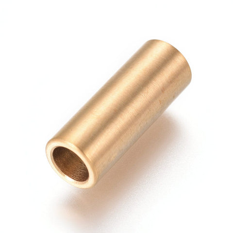 BeadsBalzar Beads & Crafts (SC9002-G) 304 Stainless Steel Magnetic Clasps, Ion Plating (IP), Column, Golden 6x16mm (1 SET)
