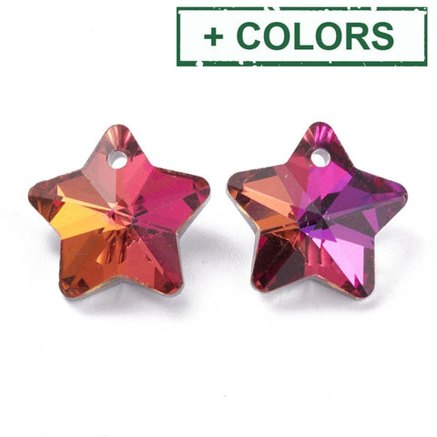 BeadsBalzar Beads & Crafts (SG8874-X) Electroplate Glass , Faceted, Star, 13x13.5x7mm (10 PCS)
