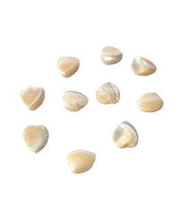 BeadsBalzar Beads & Crafts (SH8872-17) Natural Sea Shell Heart Bead, 8x8x3mm, Hole: 1mm (10 PCS)