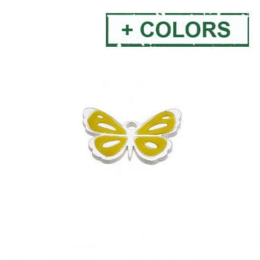 BeadsBalzar Beads & Crafts Silver 925 13x10mm Butterfly pendant with enamel color